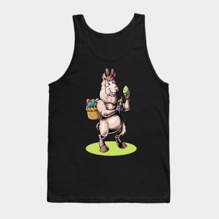 Easter - llama with rabbit ears painting easter eggs Tank Top